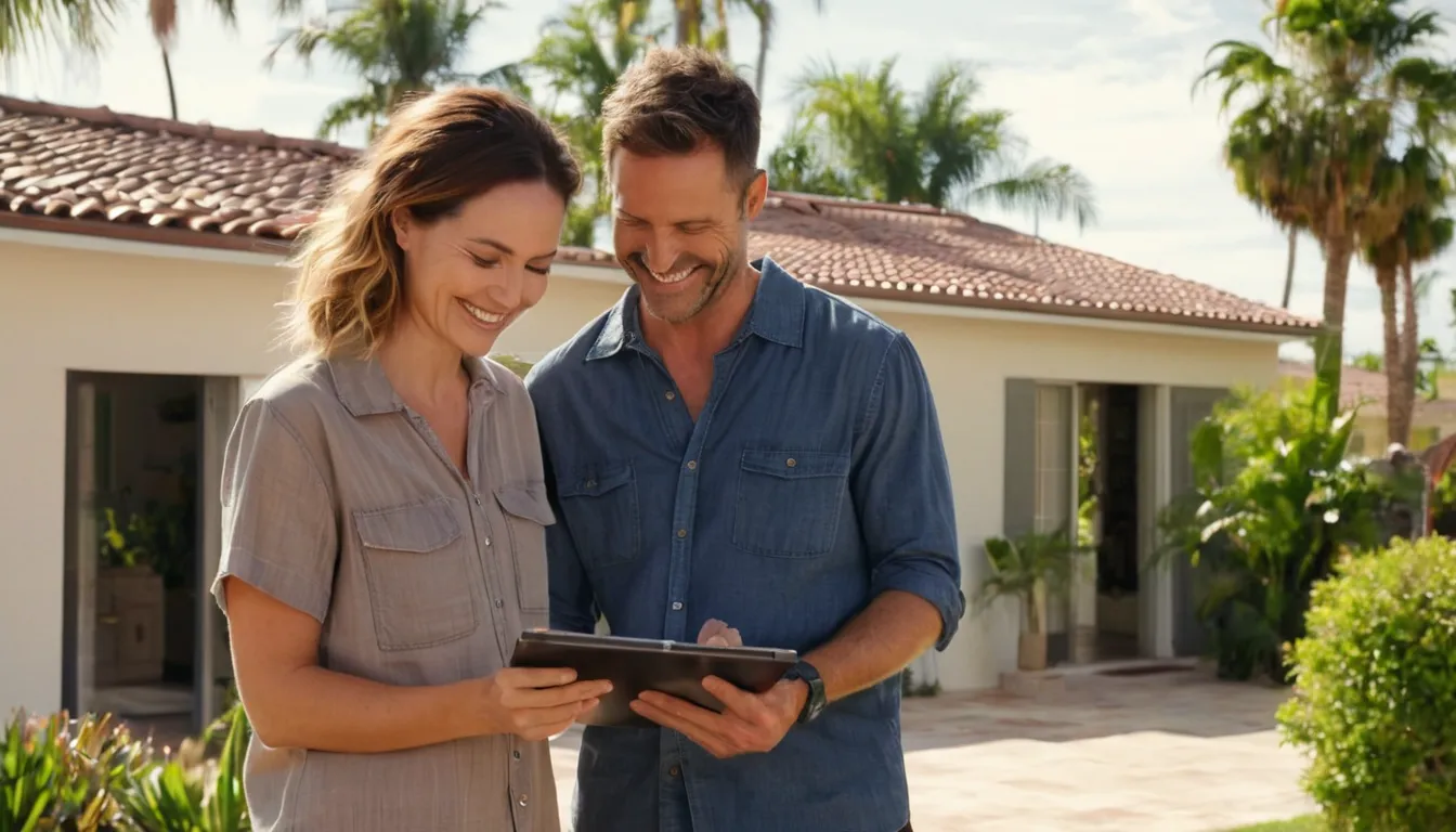 Homeowner reviewing a written tree removal quote with a provider in the Clearwater area